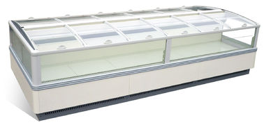 ตู้โชว์อาหารประหยัดพลังงานตู้เย็นซุปเปอร์มาร์เก็ตและตู้แช่แข็งพร้อมฝาเลื่อนกระจก