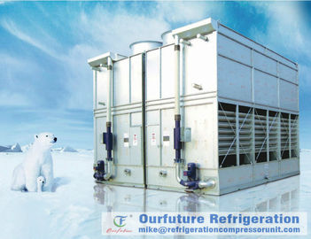 CE คอนเดนเซอร์ระเหยเย็น / คอนเดนเซอร์ระบายความร้อนสำหรับห้องเย็นเครื่องทำความเย็น